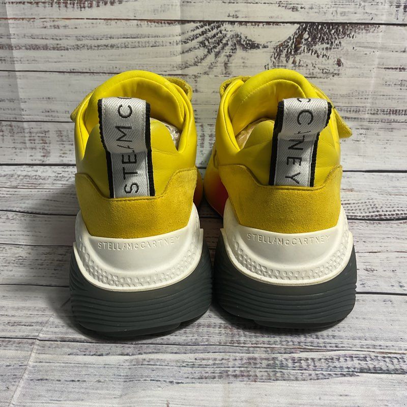 Stella McCartney Eclypse Yellow Faux Leather High Fashion Sneaker Women's 8 US