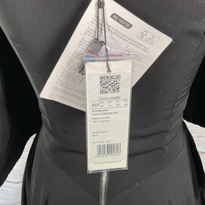 NWT ISABEL GARCIA Women's Black Flowy Sleeves Dress- SZ 0