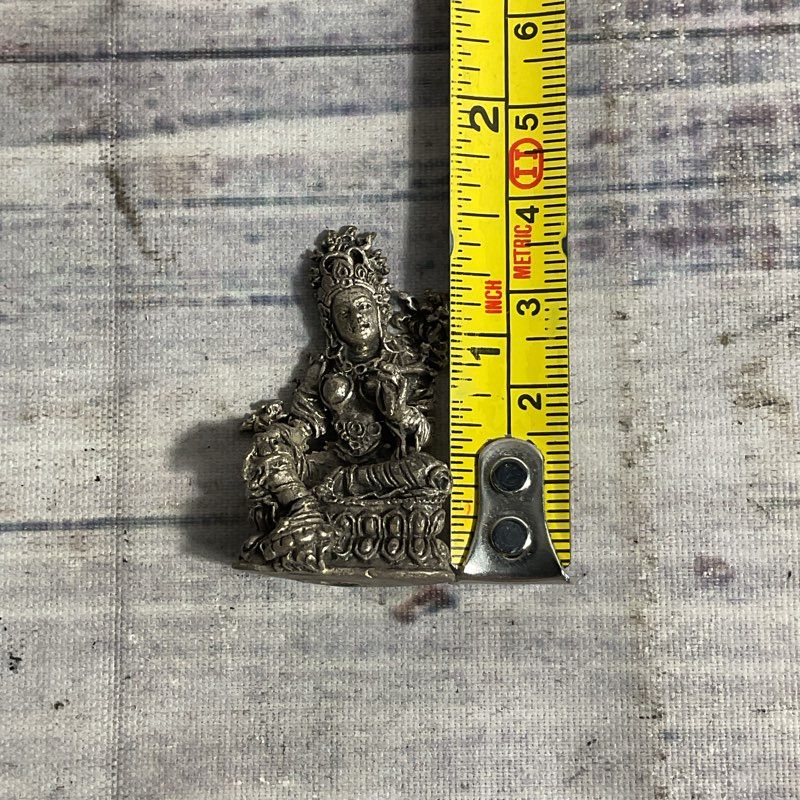 Vintage Bronze Green Tara Bodhisattva 1.5" Tibetan Buddhist Mini Idol