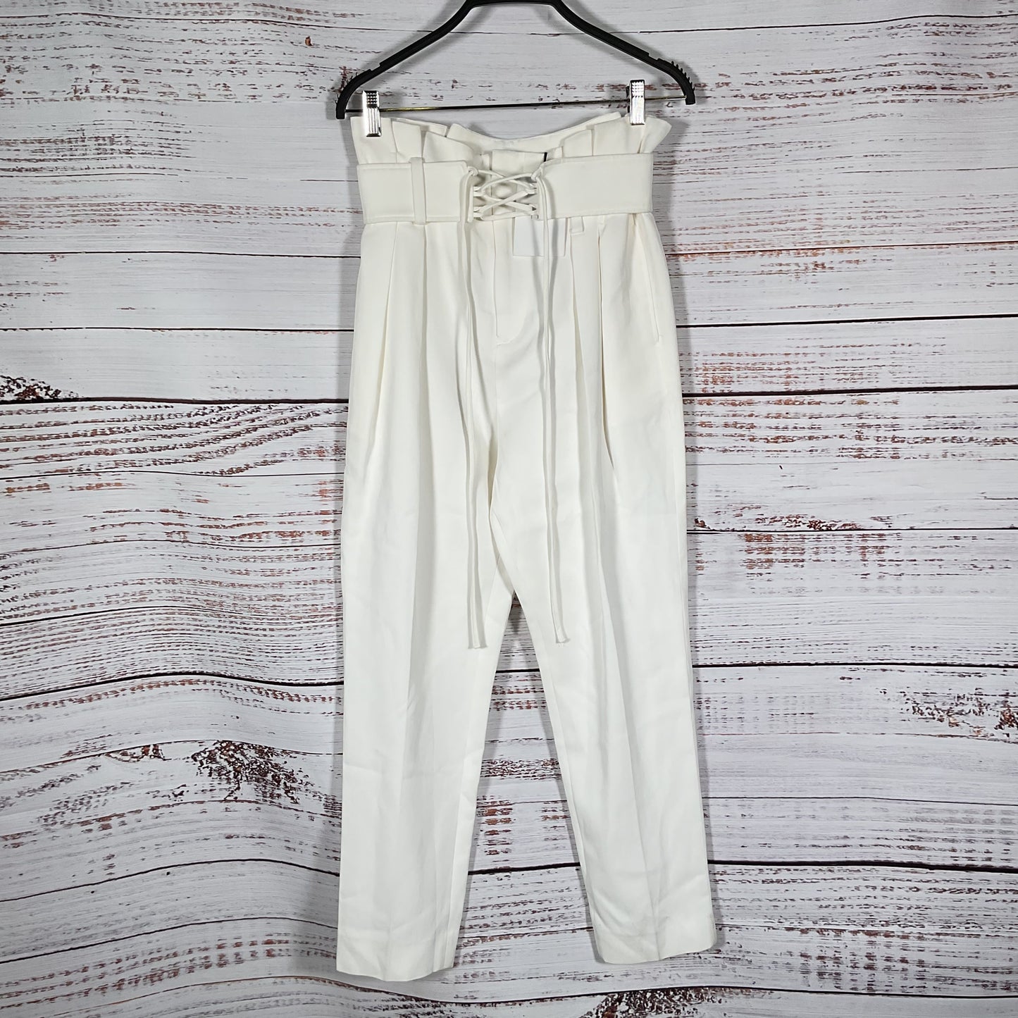 IRO White Lamezeta Women Belt Cinch Trousers Pants - Size 38 New