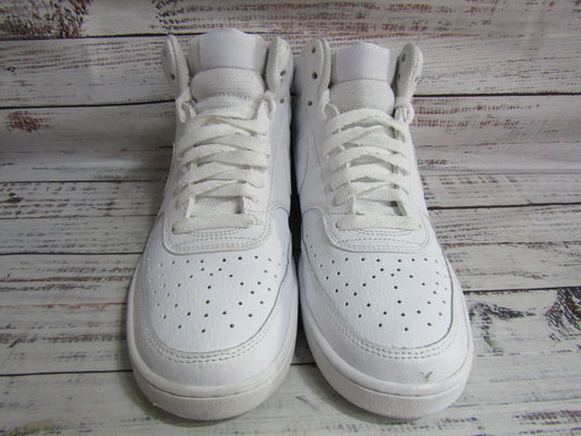 Nike Court Vision Men's White Leather Mid-Top Sneakers Size 8 CD5466-100