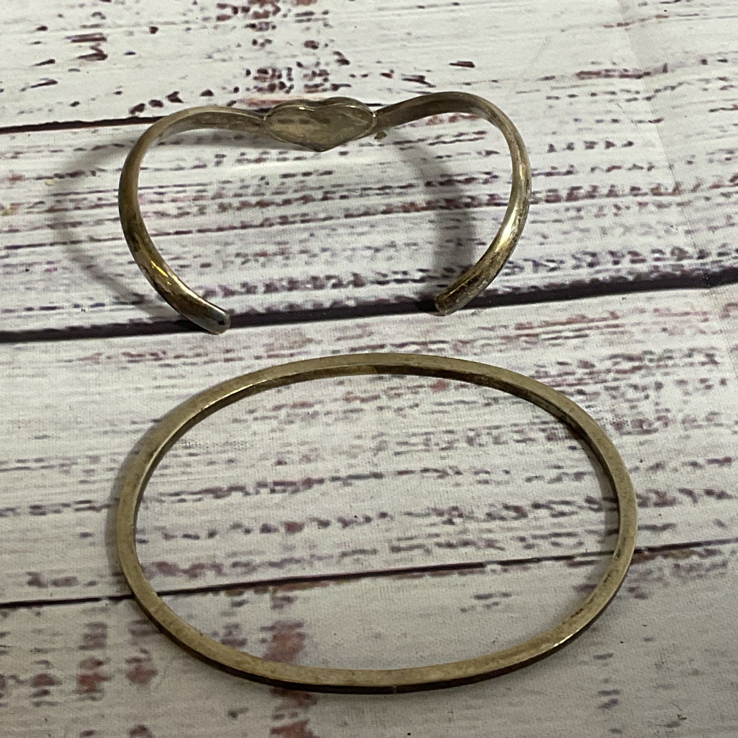 TAXCO MEXICO Sterling Silver Bangle & Heart Cuff Bracelets- 33.51g