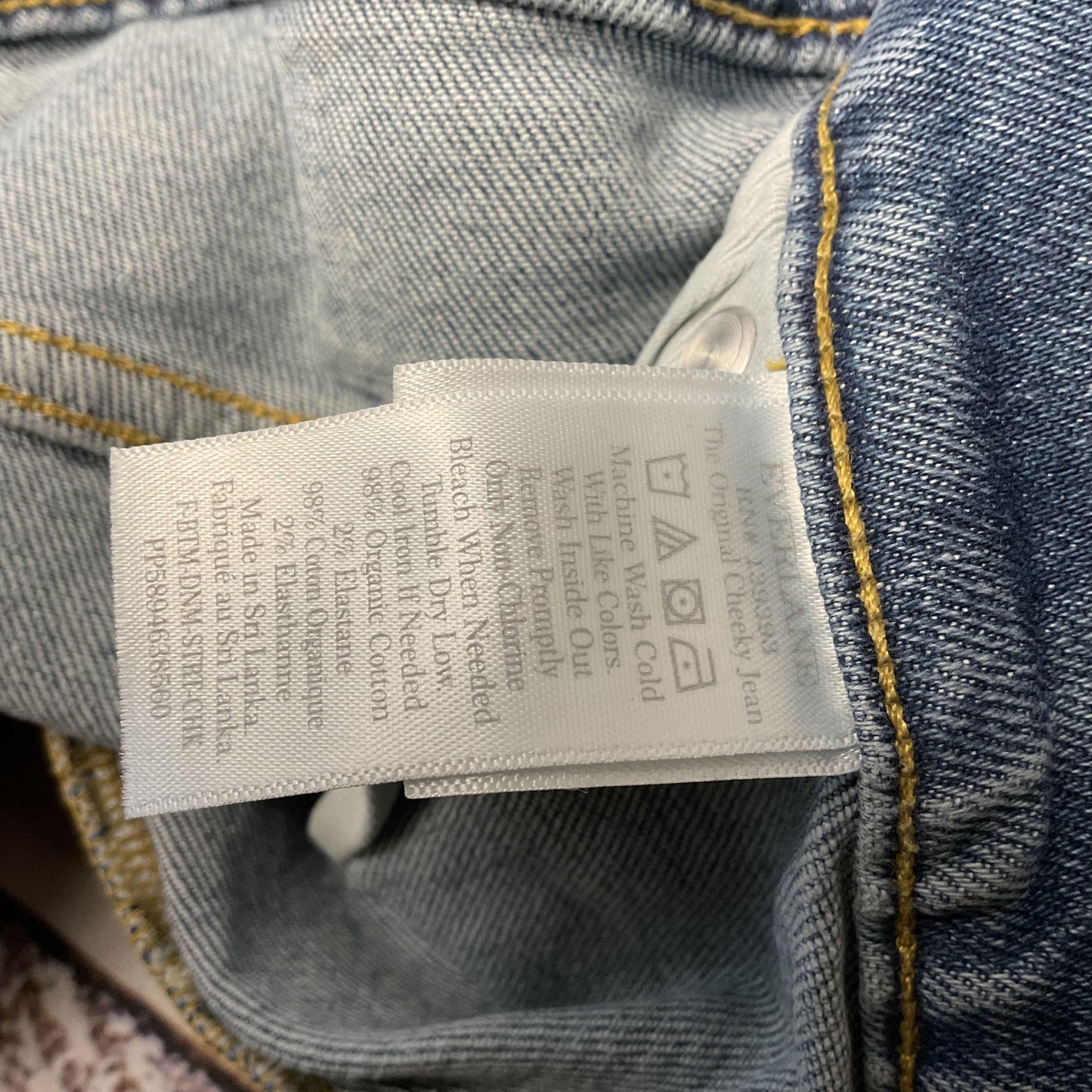 Everlane The Original Cheeky Jean High Waist Low Stretch Pants - Size 33 New