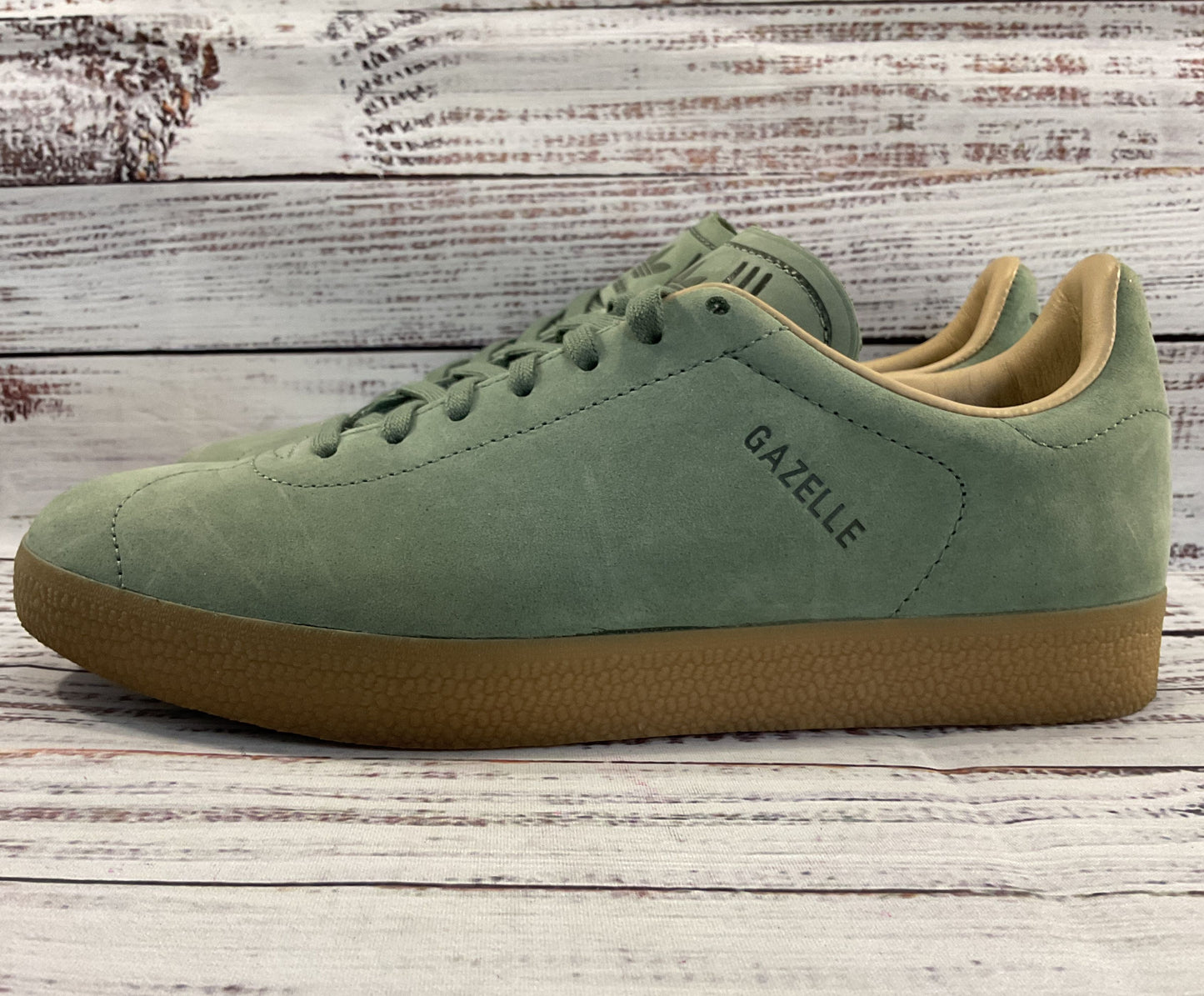 Adidas Gazelle Decon Men's Taupe Green Suede Low Top Sneakers Size 5.5 CG3705