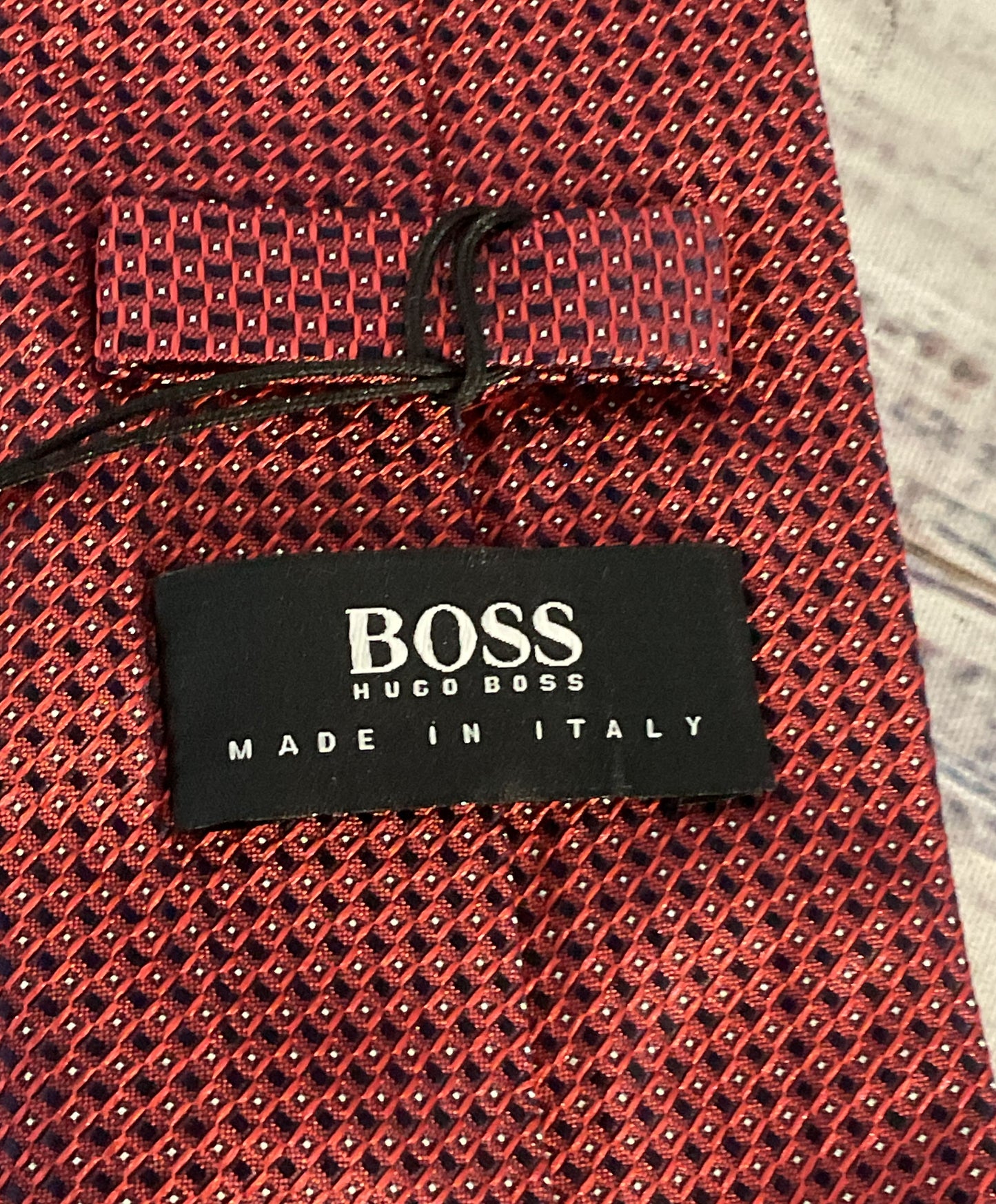 Boss Hugo Boss Square Pattern Tie Red