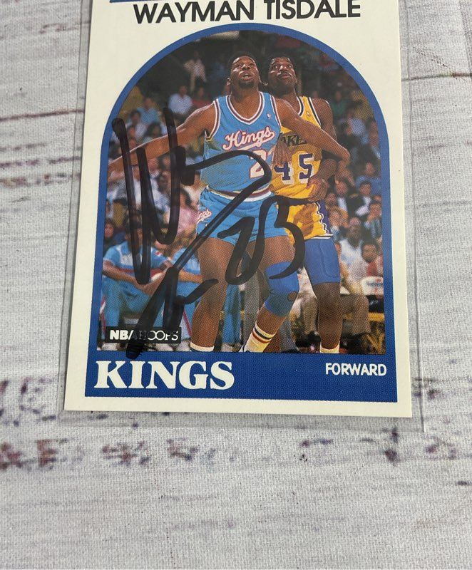 Vintage Wayman Tisdale Signed 1989 NBA Hoops #225 Trading Card
