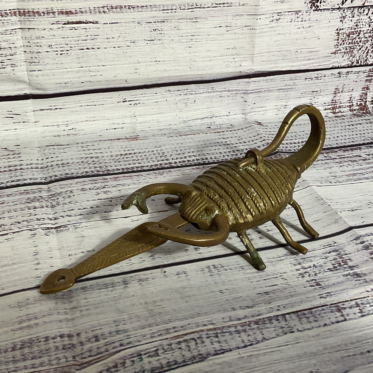 VTG./ANTIQUE Brass Scorpion Lock & Key