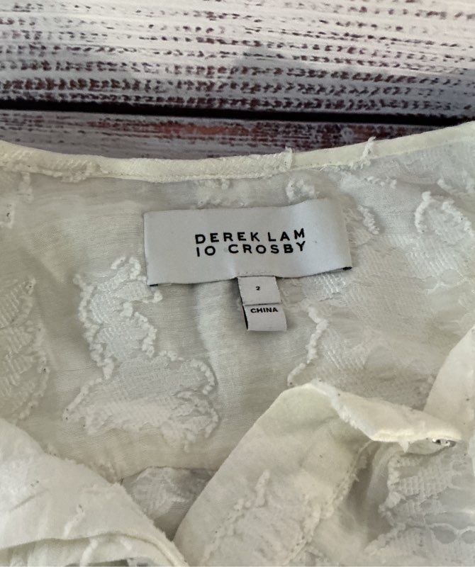 Women's Derek Lam White Peasant Blouse Size 2