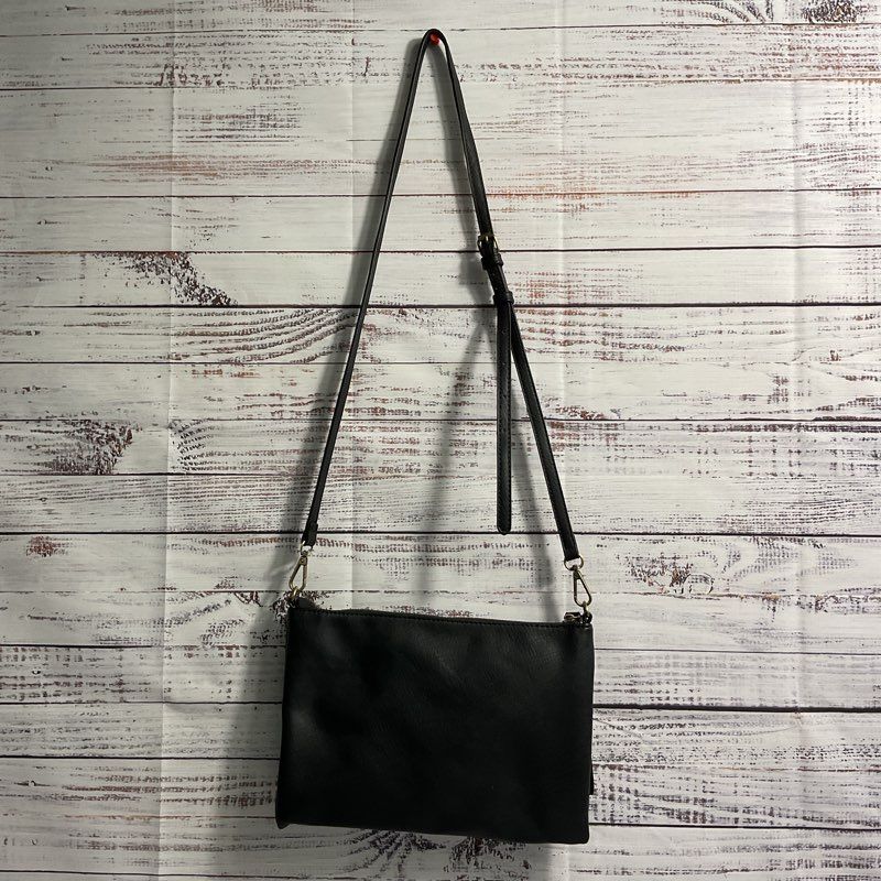 Antik Kraft Black Leather Crossbody Shoulder Bag Purse Handbag