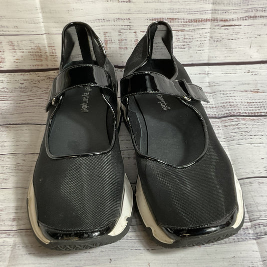 JEFFREY CAMPBELL Women's Black Patent Leather and Mesh Babydoll Shoes