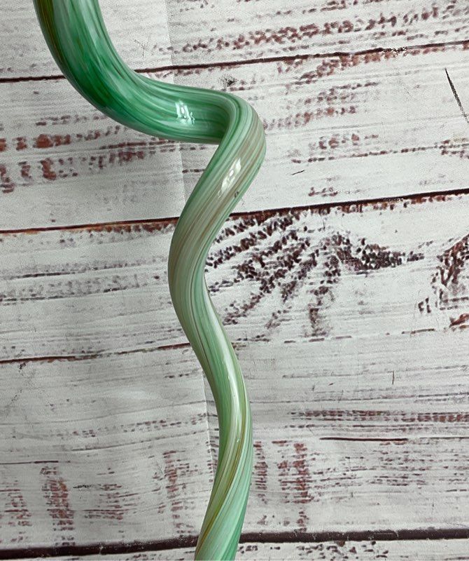Modern Handblown Moreno Style 15" Art Glass Lily Flower Yellow