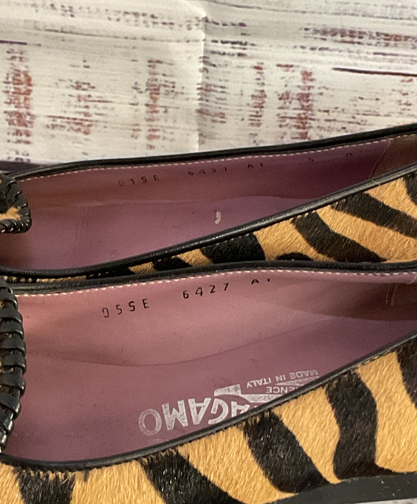 Salvatore Ferragamo Pony Hair Tiger Stripe Penny Loafer Flats Multicolor 5