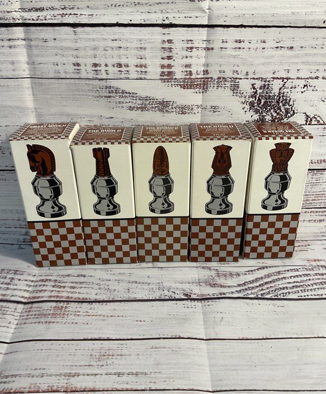 Vintage Avon After Shave Lotion Smart Move Chess Pieces 5 Bottles