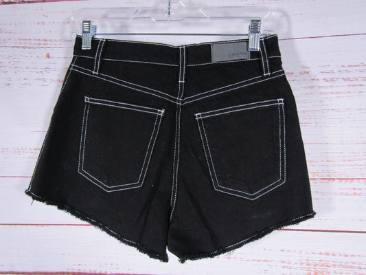 Carmar Women's Black Cotton Cut Off Denim Shorts Size 25