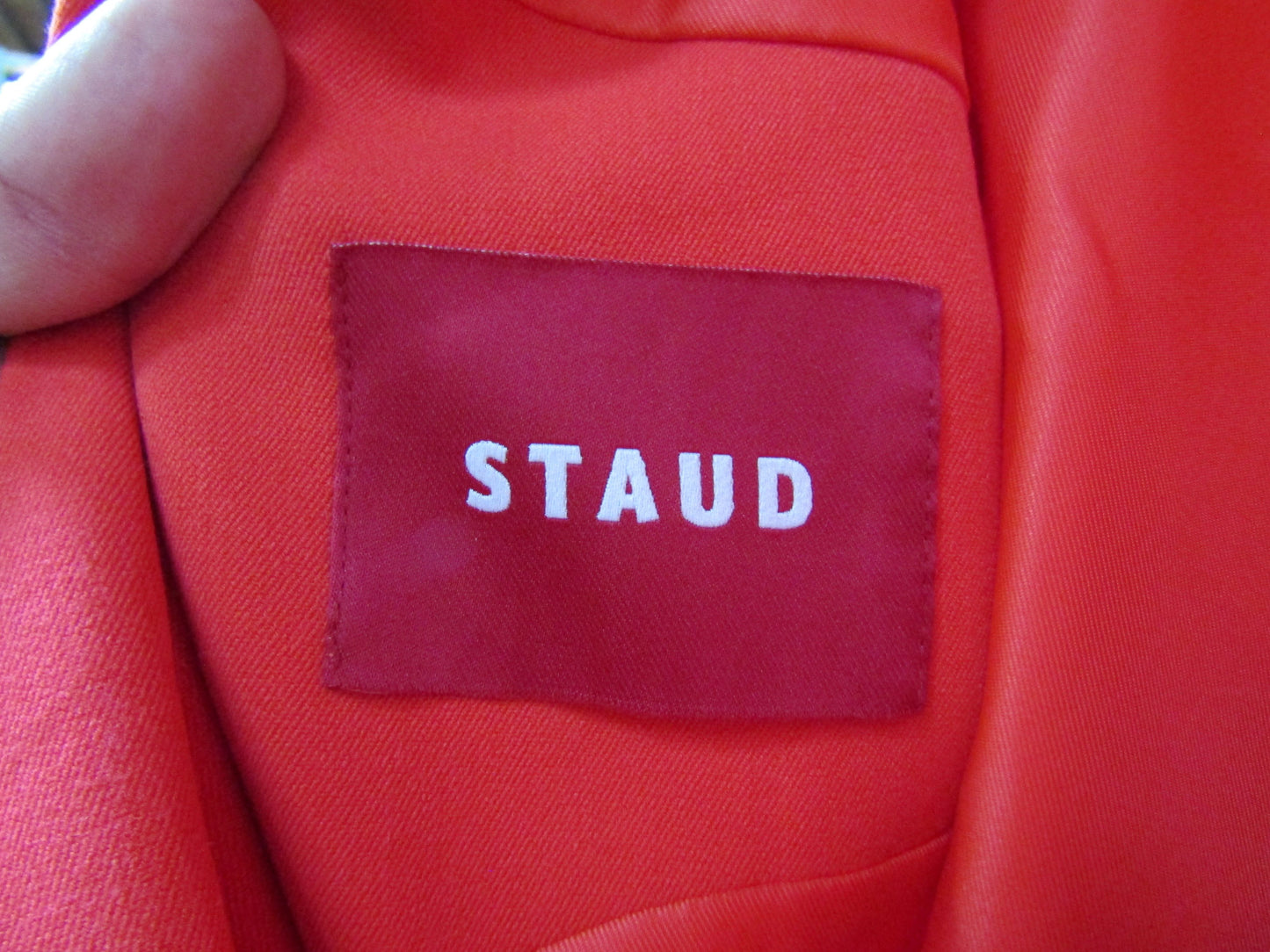 Staud Women's Red Polyester Blend Blazer Jacket Size 4