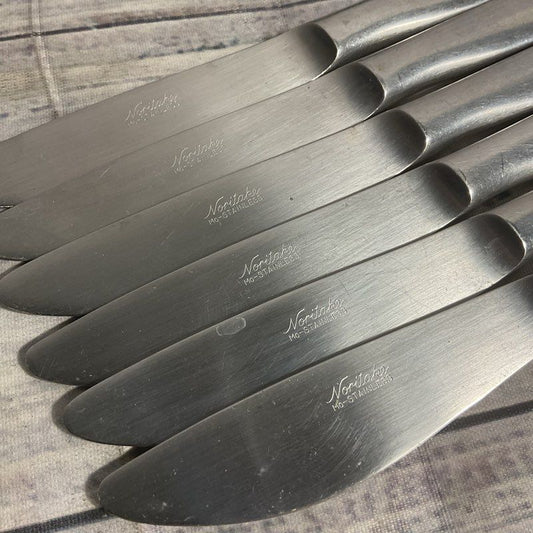 Set Of 6 Noritake Harmony Stainless Minimalist Butter Knives