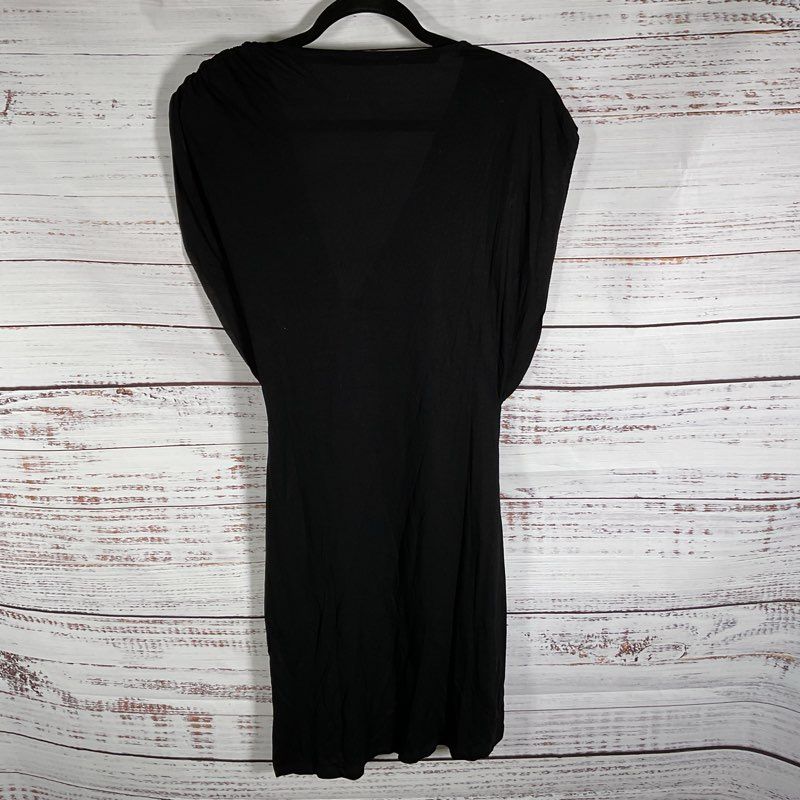 NWT AllSaints Black Helix Draped Faux Wrap Dress Casual Dress - Size 4 MSRP $178