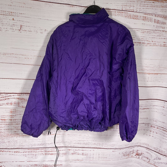 Starter Purple Turquoise Windbreaker Jacket - Size Medium