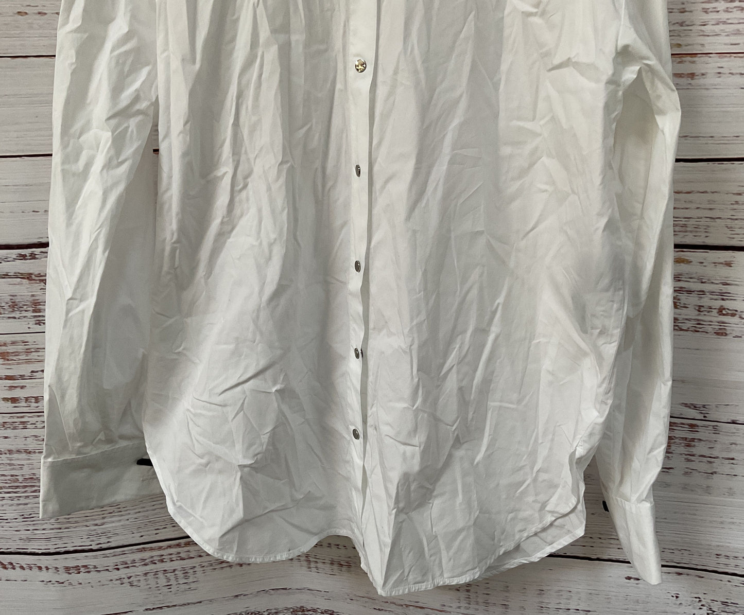 The Kooples Women's White Long Sleeve French Cuff Button Down Shirt Size 3