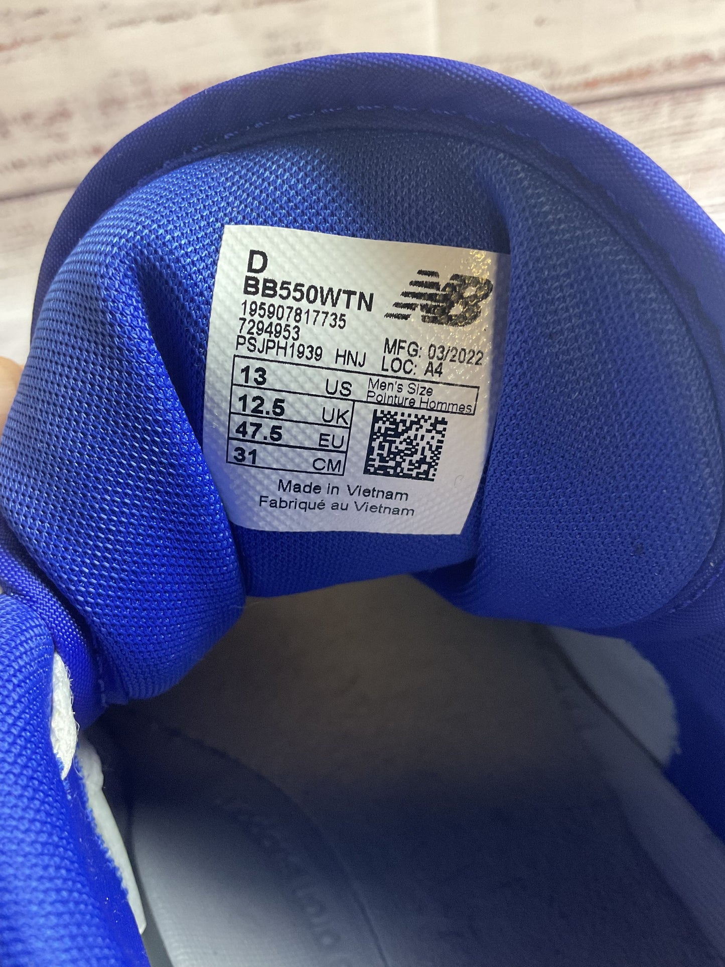 New Balance 550 Lakers White Sneaker Shoe Men 13
