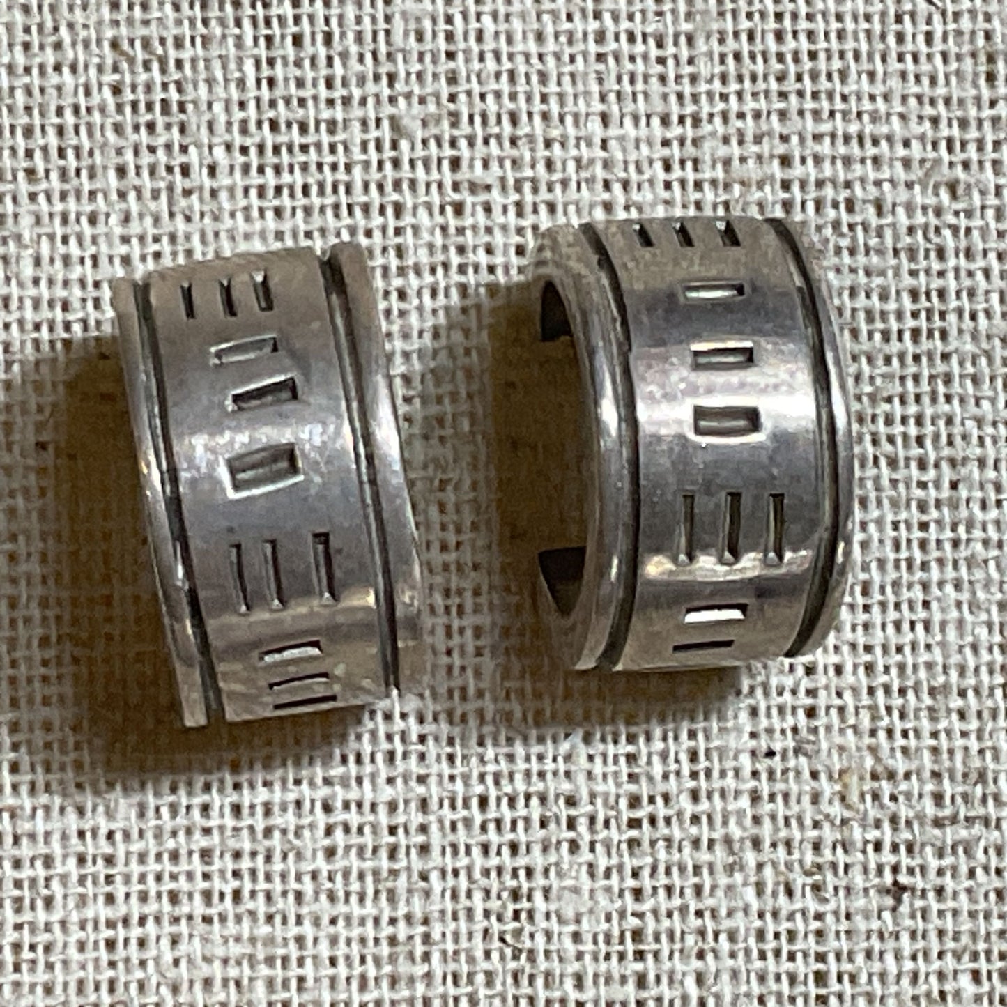 VTG. TAXCO MEXICO Sterling Silver Solid .5" Hoop Earrings- 13.21g