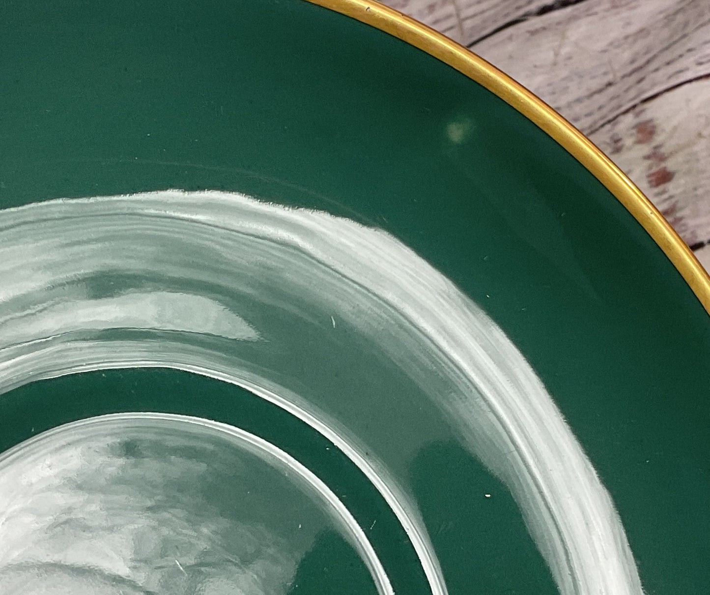 Flintridge Set of 8 Sylvan Soup Bowl Plates Teal Green Gold Trim