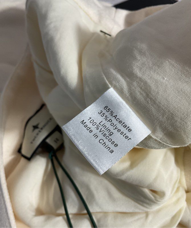NEW Tuckernuck Women's Cream Wide Leg Acetate Pants Size 14