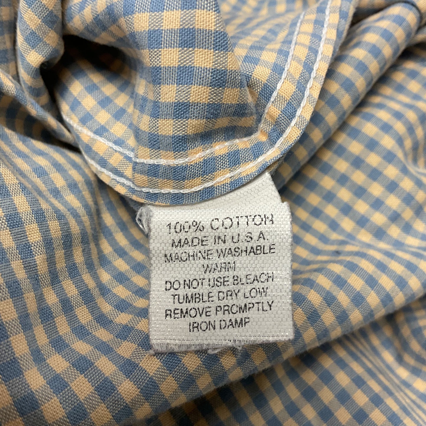 Gitman Bros Blue Beige Shepard Check Button Up Long Sleeve Shirt - Size S