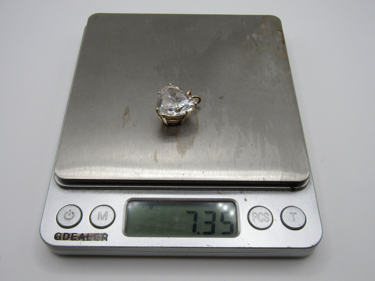 14k Yellow Gold 16mm CZ Heart Pendant