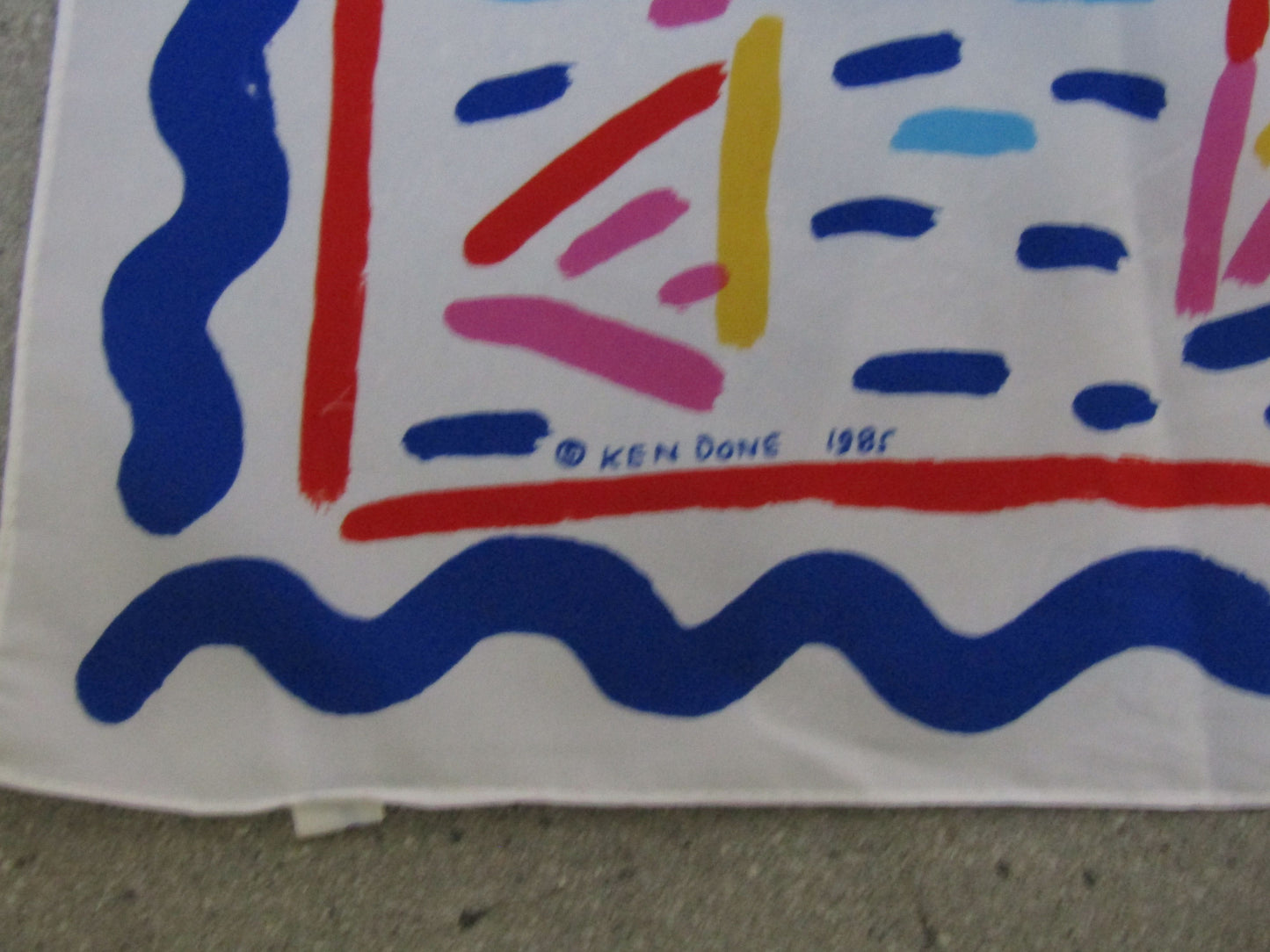 Vintage 1985 Ken Done Sydney Harbor Scene Scarf Made in Japan