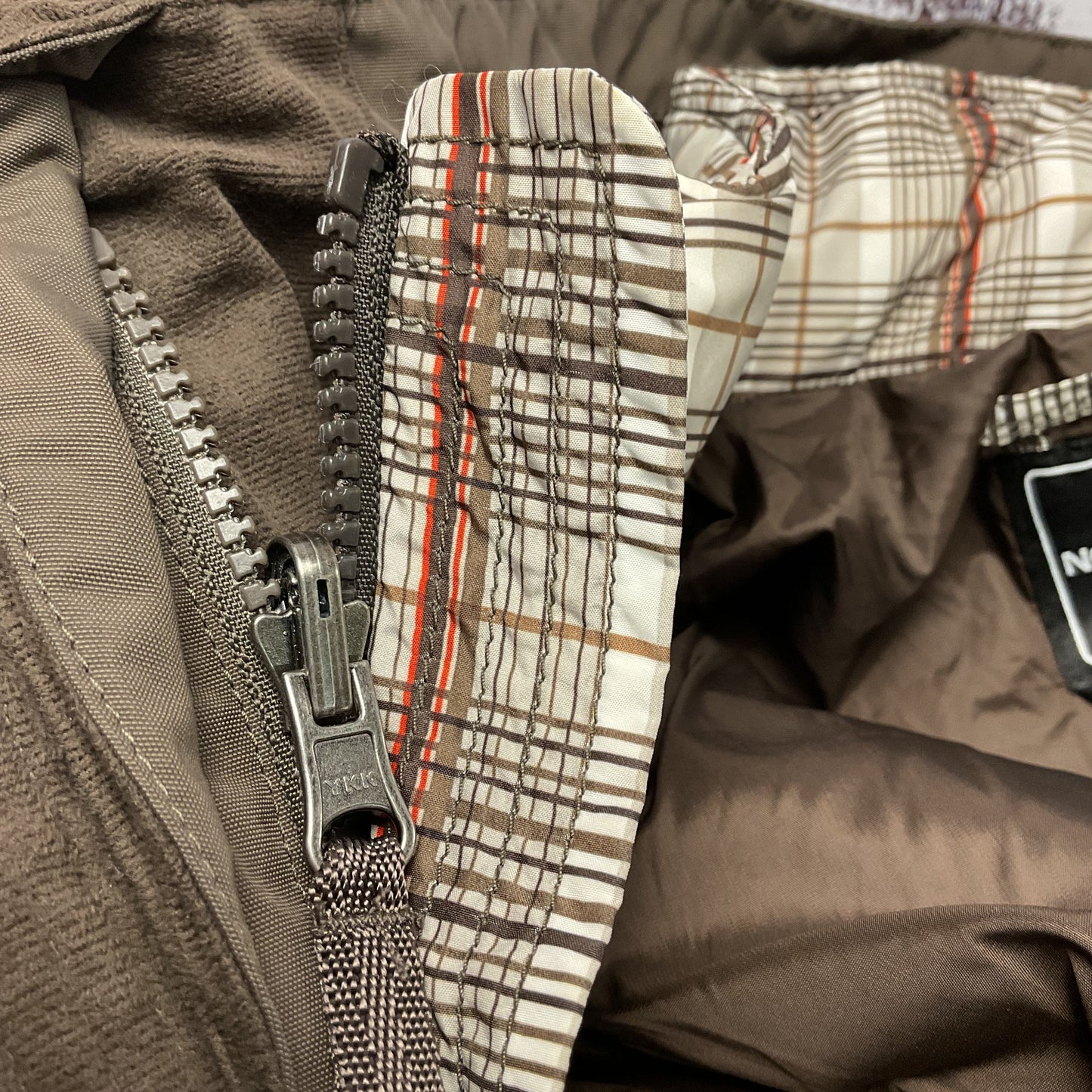 The North Face Brown Zip Up Liner Women's Hooded Jacket Coat - Size M