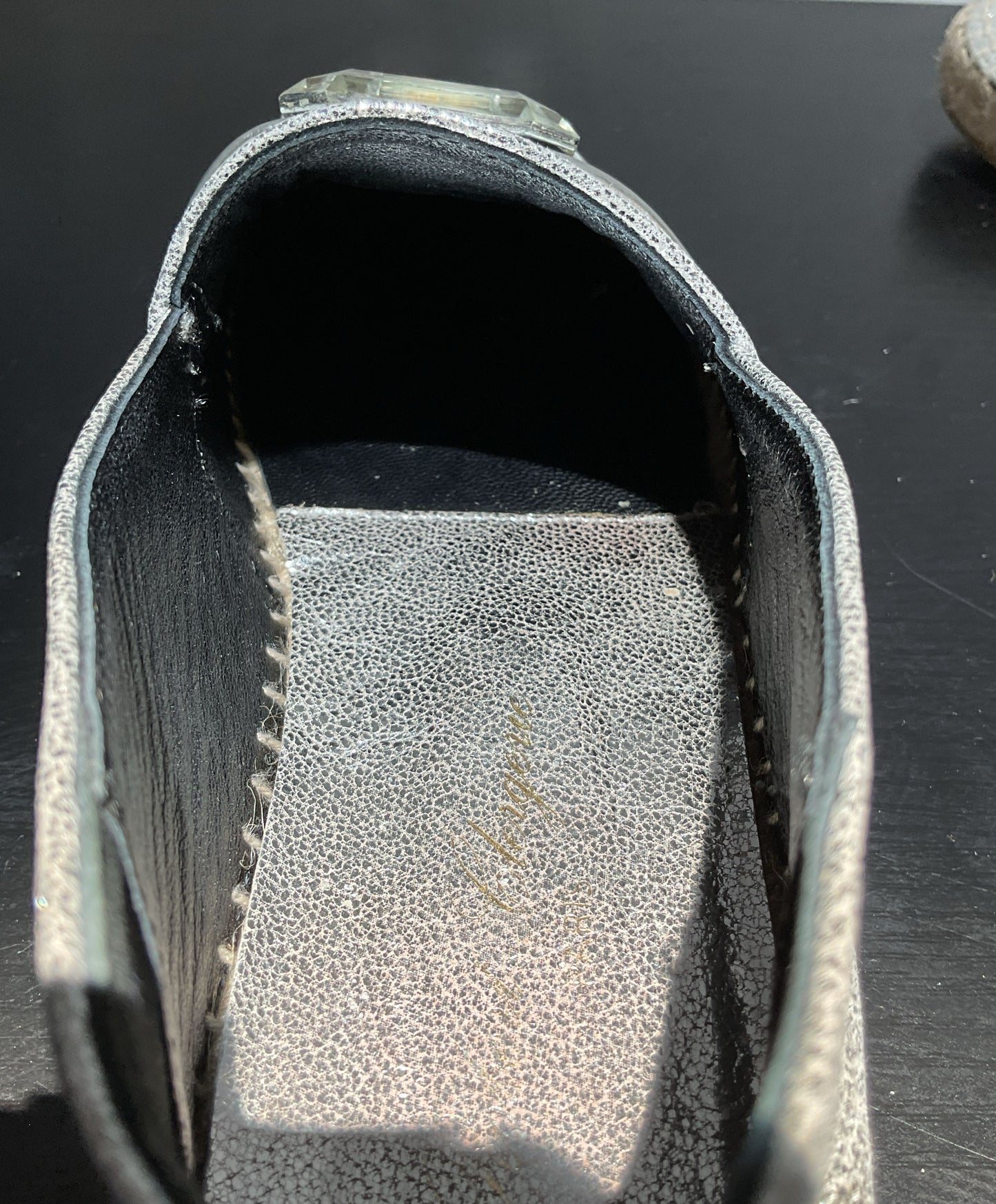 Robert Clergie Etoile Silver Pebble Leather Sneaker Espadrilles Shoe Women Size9