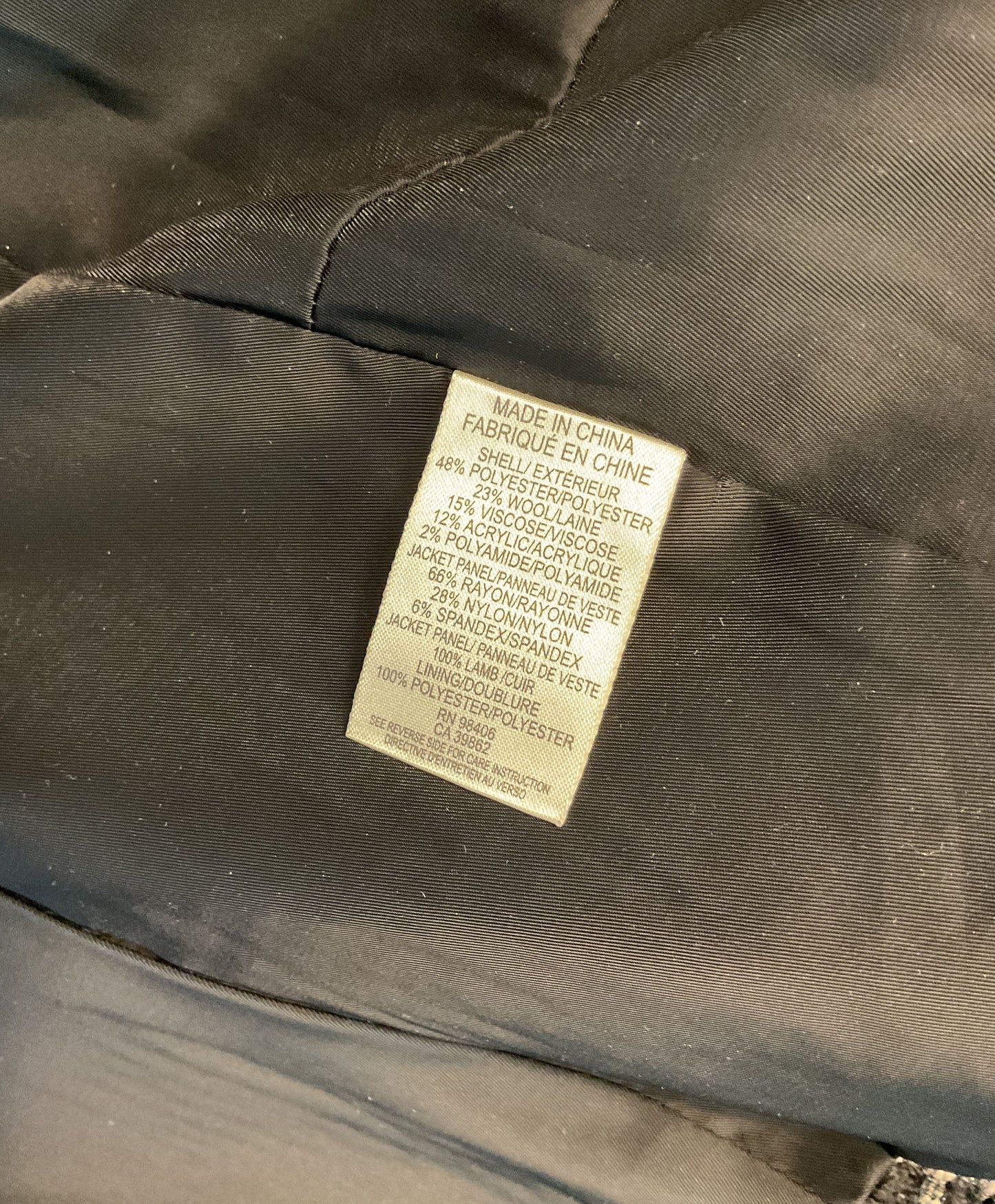 Women's Theory Black with white leather trim Jacket Size 4