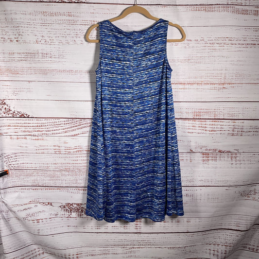 Papillon Blanc Blue White Black Wavy Sleeveless Dress - Size M New W/ Tags
