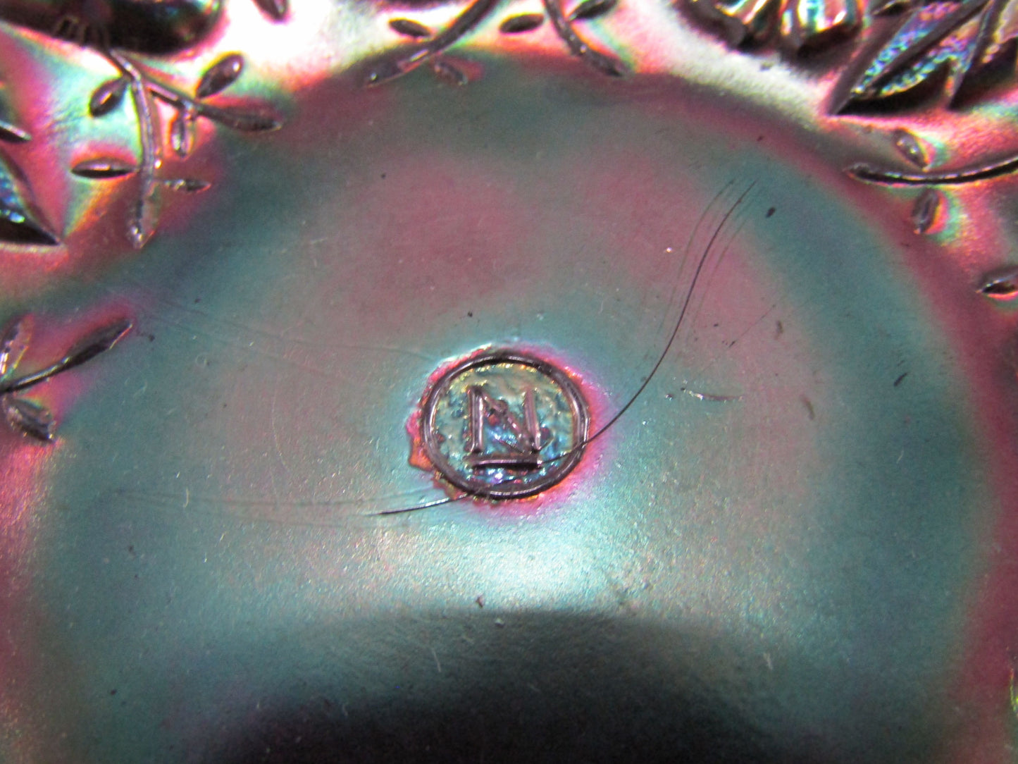 Northwood Glass Fruit Vine Repousse Bowl