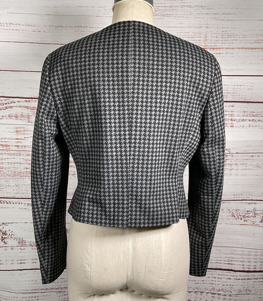 Boss Hugo Boss Houndstooth Print Jeanette Full Zip Jacket Gray 10