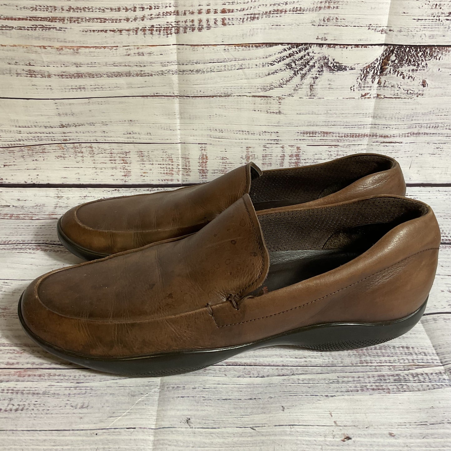 PRADA Men's Brown Leather Slip On Casual Shoes- SZ 11 (SEE DESCRIPTION)