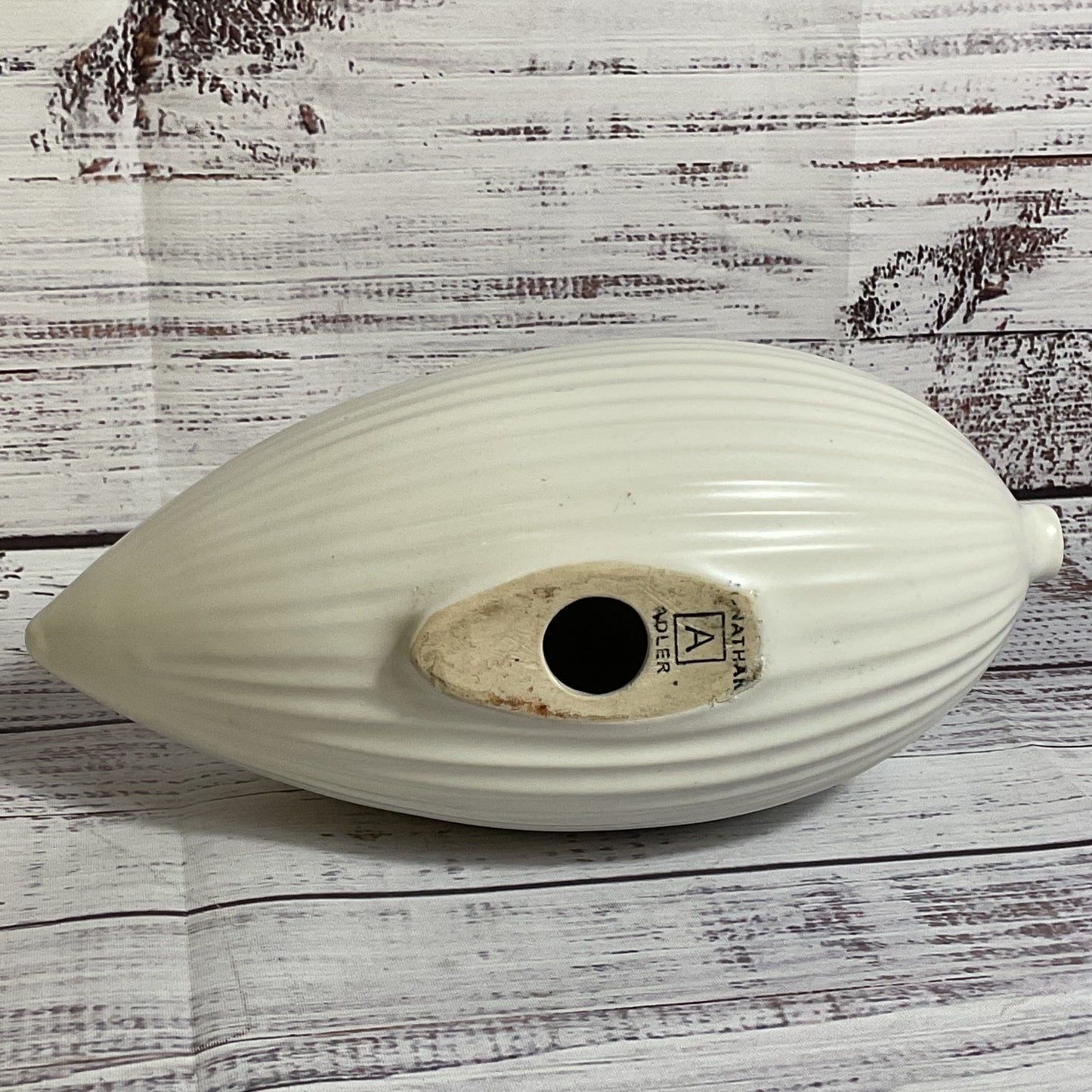 JONATHAN ADLER Puffer Blow Fish White Menagerie Series Sculpture 9.25"