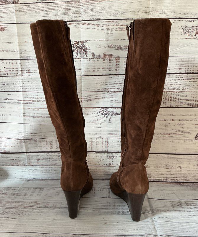 Women's Cole Haan/Nike Air Brown Suede Wedge Knee High Size 8