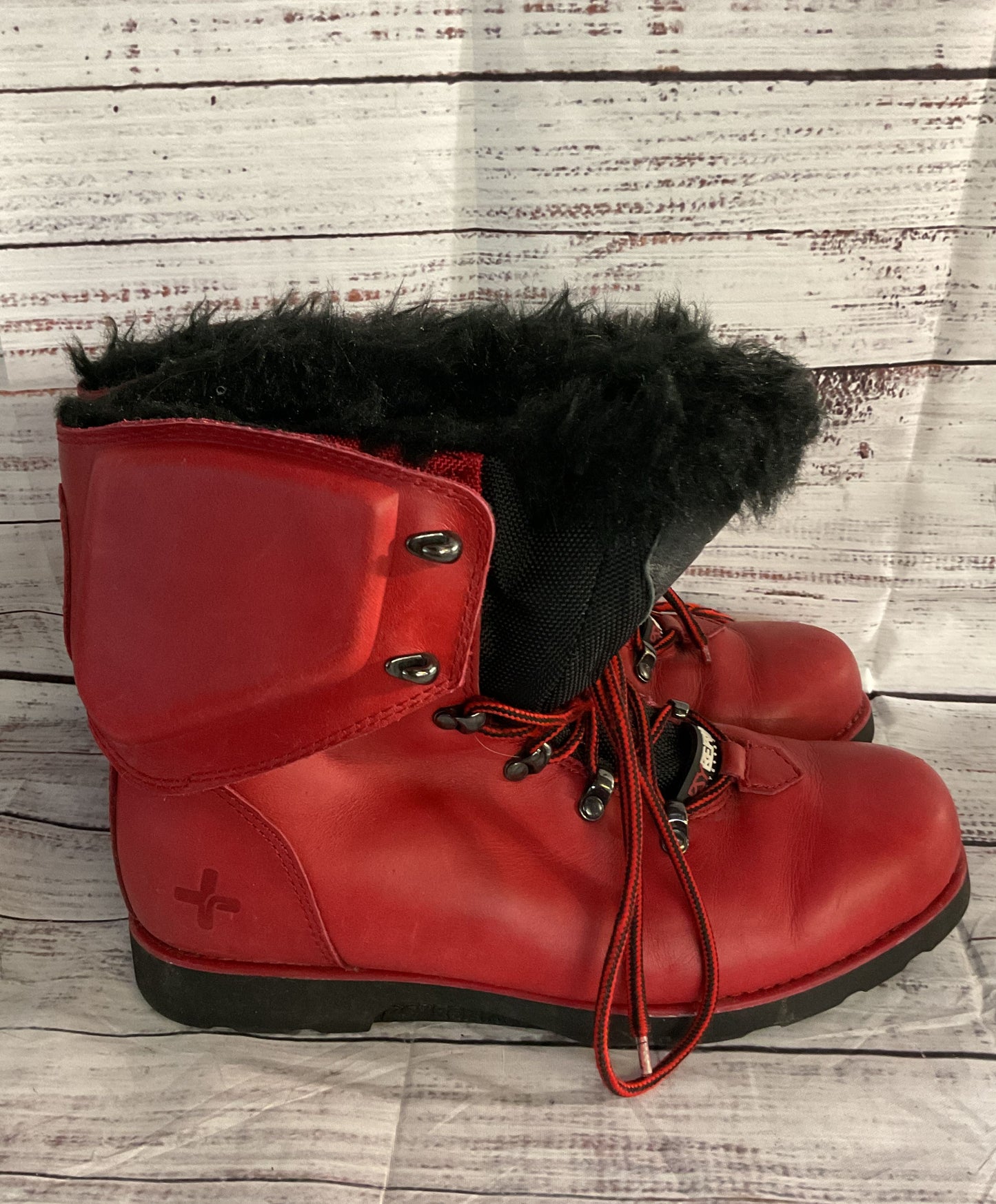 Psyberia Leather Waterproof Winter Boots Red 7