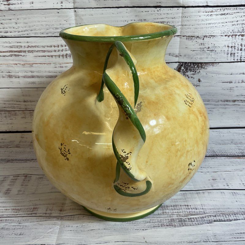 VTG. Italian Majolica Decorative Water Pitcher - 10.5"