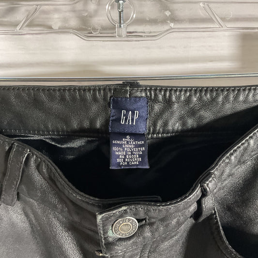 GAP Black Leather Jeans Style Straight Leg Pants - Size 6