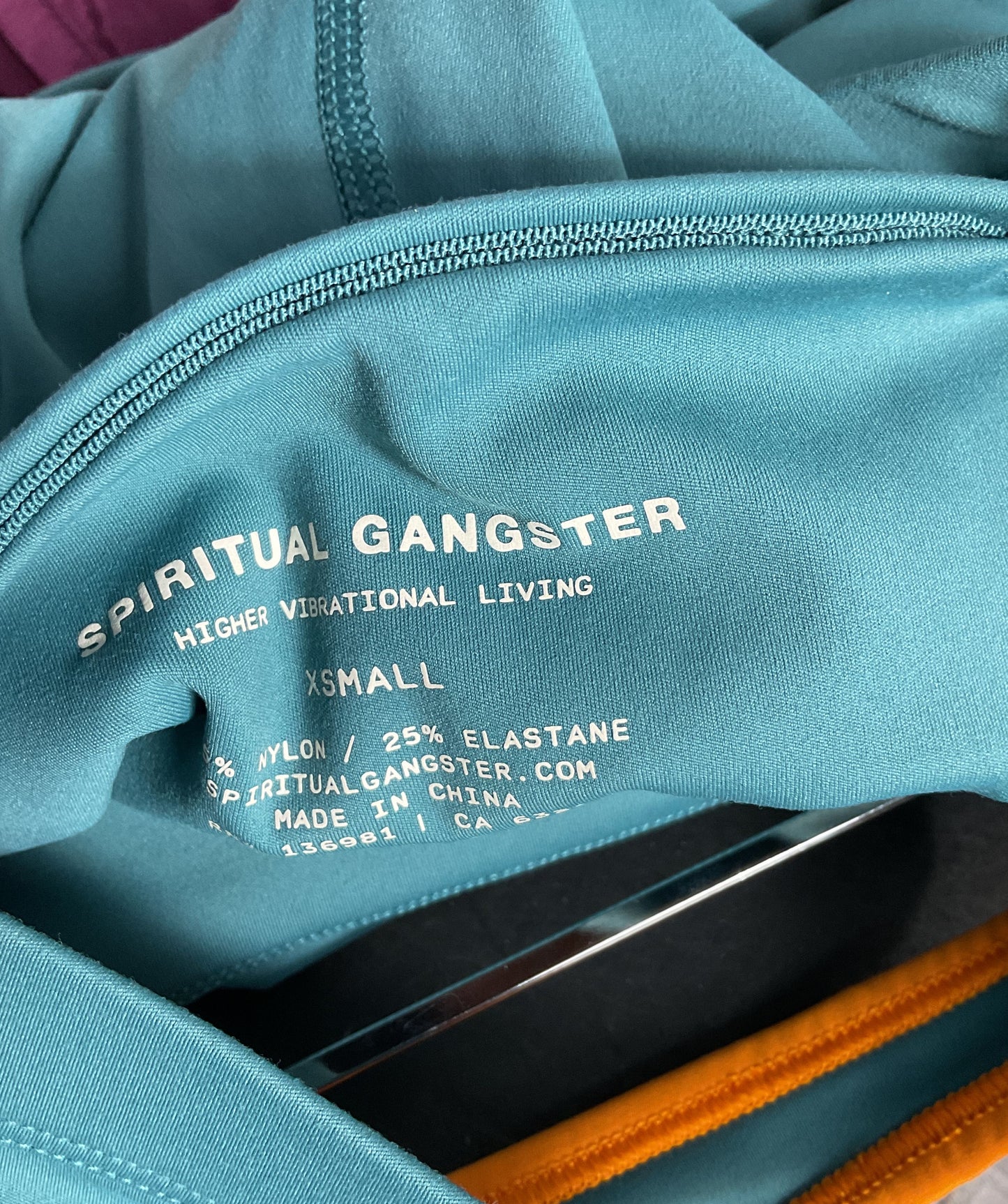 Spiritual Gangster Contrast Trim Workout Set Teal XS