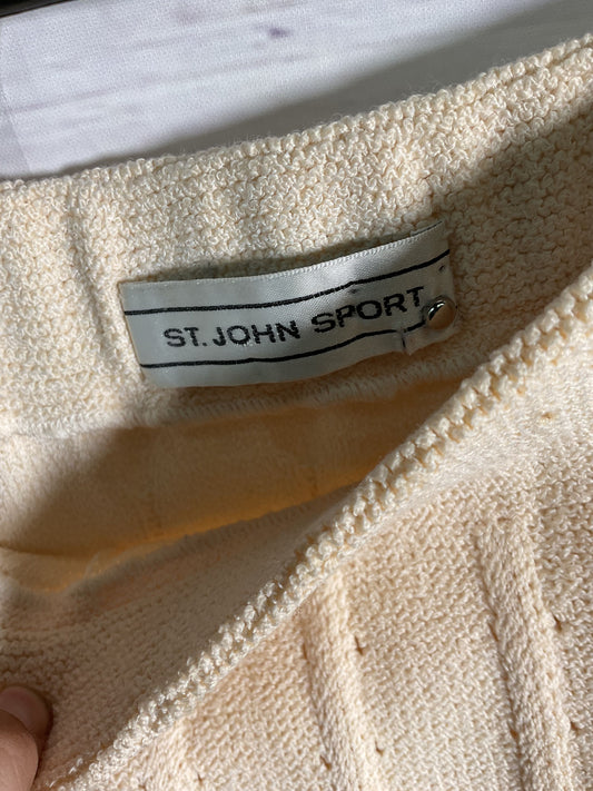 St. John Sport Beige Knit Skirt - Size 6