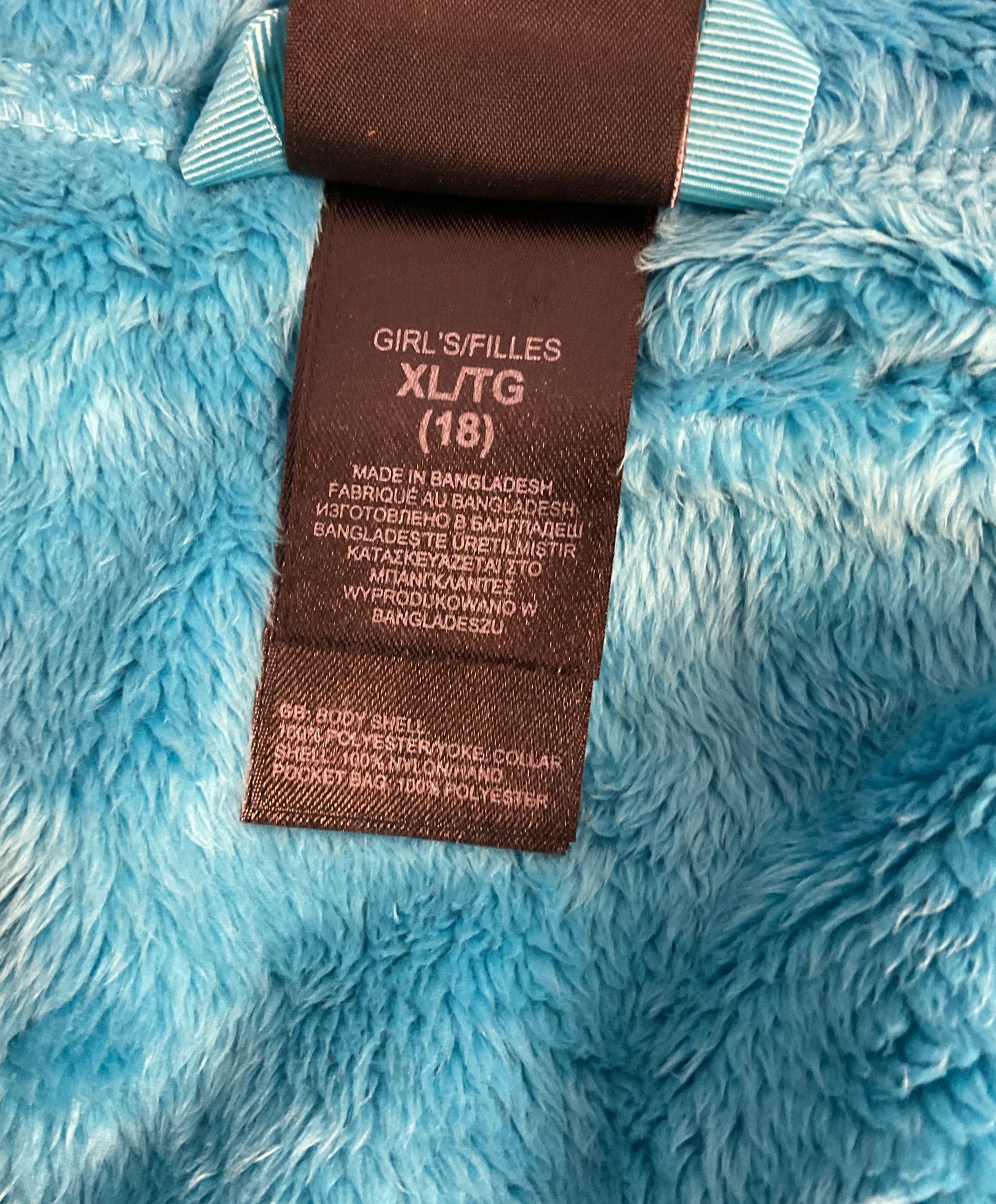 Kid's The North Face Blue Fleece w/nylon Jacket Size XL/18