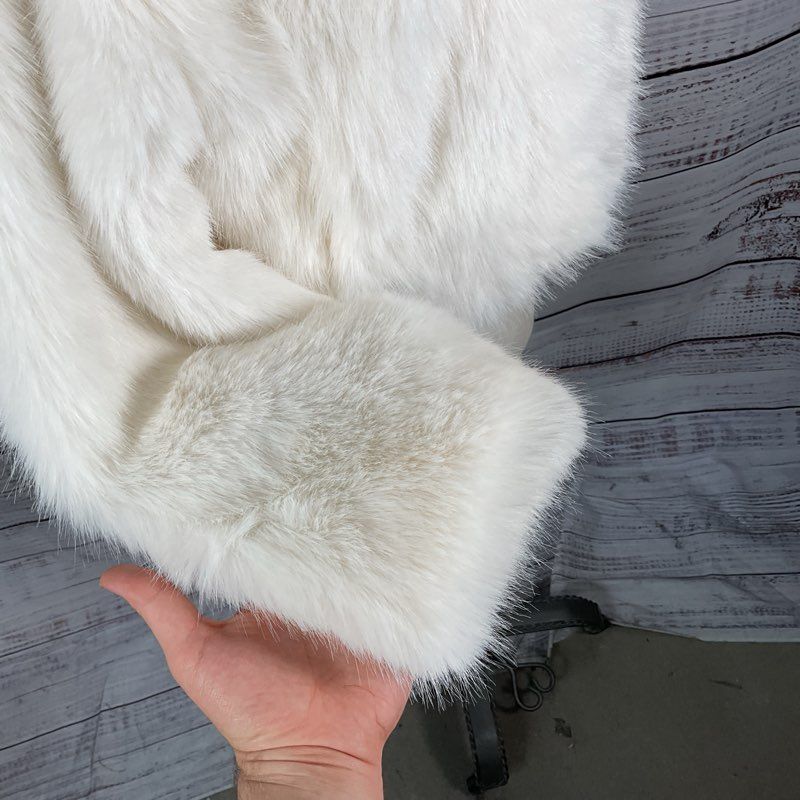 NWT Apparis Aubin White Faux Fur Wide Collar Jacket Jacket Size S MSRP $565