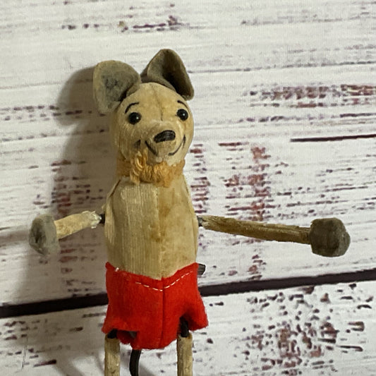 ANTIQUE SCHUCO Tumbling Jolly Mouse Windup Toy- (NO KEY- DOESN'T WORK- AS-IS)
