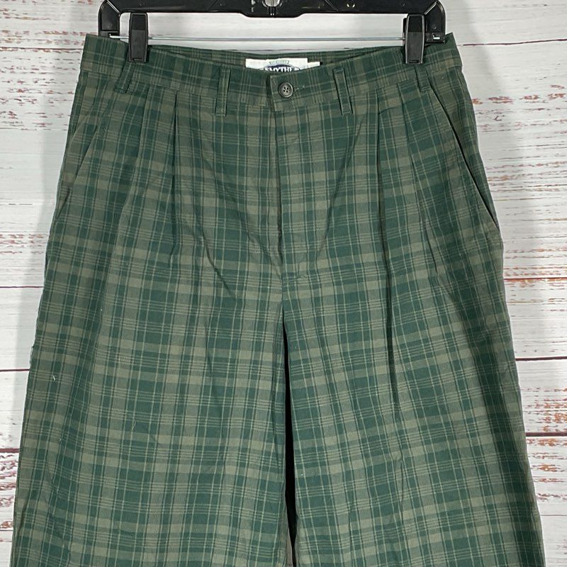VTG. SMYTHE Unisex Men or Women Green Plaid Pants- SZ 32" Waist x 27" Inseam