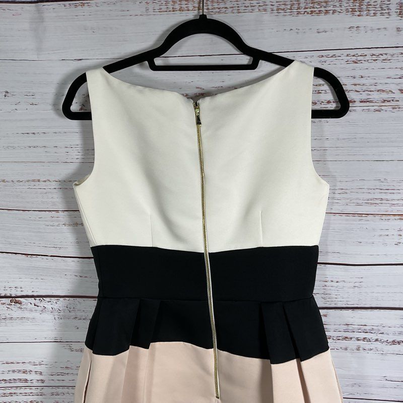 NWT Kate Spade Cream Colorblock Sleeveless Bow Dress Size 4 MSRP $478