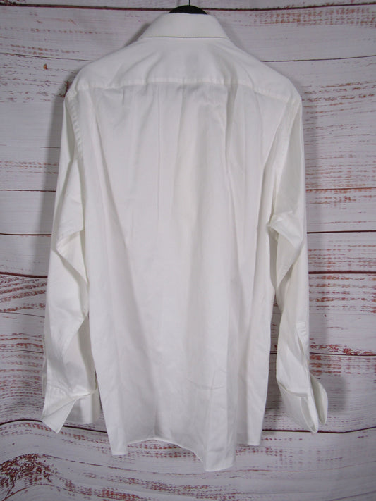 Hugo Boss Lawrence Men's White Long Sleeve French Cuff Shirt Size 16.5